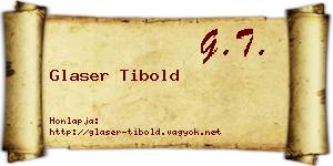 Glaser Tibold névjegykártya